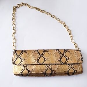 Vintage Bebe Gold Snakeprint Mini Bag
